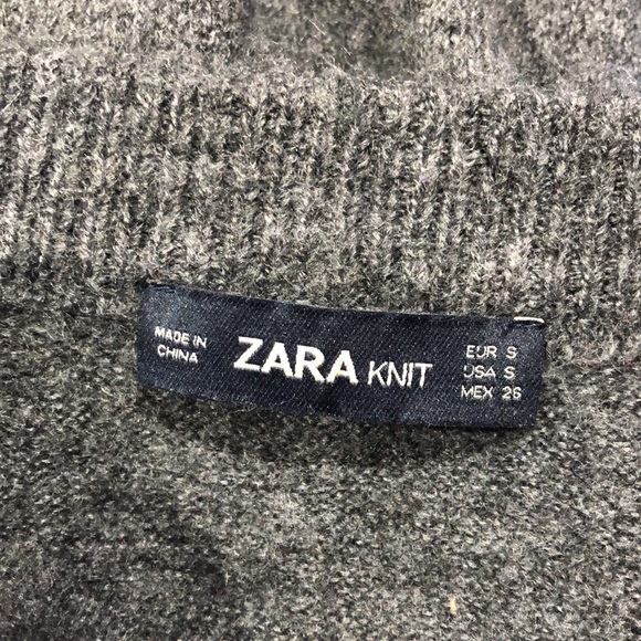 Zara Open Knit Argyle Diamond Distressed Raw Hem Knit Sweater - Picture 2 of 16